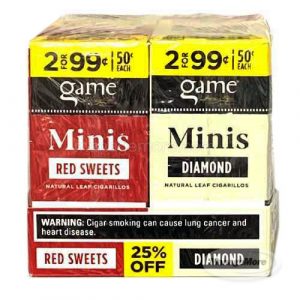 G.V. Game Minis Cigarillos 2 For $0.99 4 X 30 (20): 2 Diamond & 2 Red Sweets