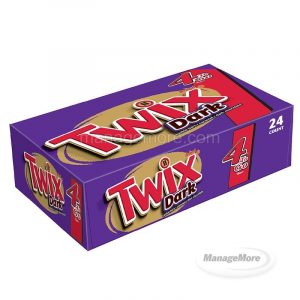 Twix Dark Chocolate Sharing Size Cookie Bar Candy 24CT