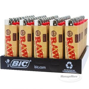 Raw Bic Lighter Classic 50CNT Tray / 6P CS