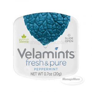 Velamints Fresh Peppermint Sugar Free Mints Tin 24PK