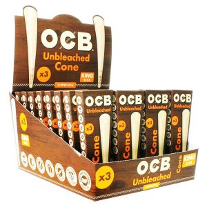 OCB Virgin Unbleached Cone King Size 32X3/PK