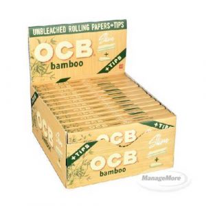 OCB Bamboo Rolling Papers 24/UNIT (20): Slim W/TIP