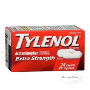 Tylenol Extra Strength 500MG 24 Caplets X 6 Bottles