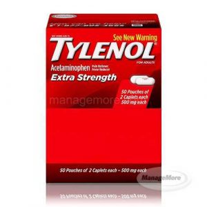 Tylenol Extra Strength Caplets 2CT X Pouch 50/BOX