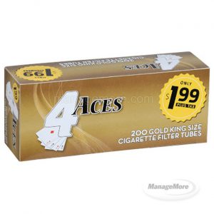 4 Aces Filter Tube 100MM King Size, 200CT X 5/Sleeve 10/CS