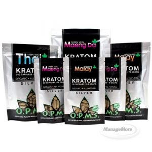 OPMS Silver Kratom 240CT Capsules 144GM Bag