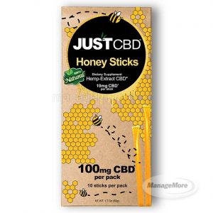 Just CBD Honey Sticks 100MG/PK 10 Pack Display