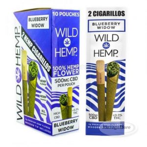 Wild Hemp Cigarillos (500MG) With Tips - 10 Pouches /BOX