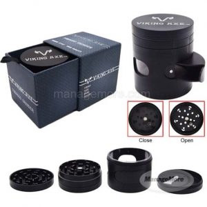 Viking Axe 4 Parts Sunken Shape 63MM Grinder W Side Opener