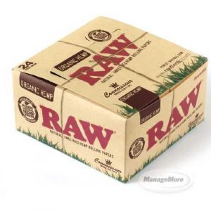 Raw Rolling Papers 24/UNIT 20/CS: King Size Slim With Tip: Organic