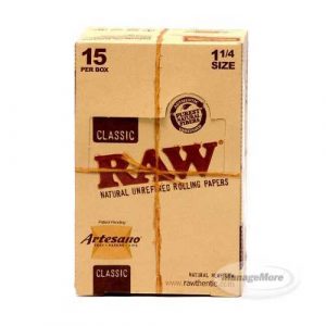 Raw Rolling Papers 15/UNIT (30): 1.25 ( 1 1/4) Size: Classic Artesano