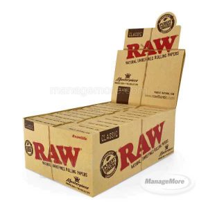 Raw Rolling Papers Classic 24/UNIT (20): Masterpiece King Size Slim + Pre-rolled Tips