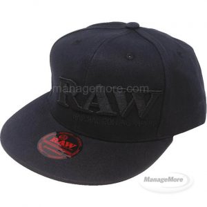Raw Flat Brim Baseball Cap - Black On Black 150 / CS
