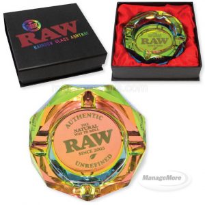 Raw Rainbow Glass Ashtray 20/CS