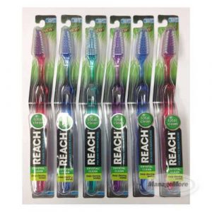 Johnson's Reach Toothbrush Med 6/PK