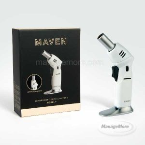 Torch (Windproof) Lighter- Maven Model T 1/PACK- White (99-E133-WT)