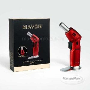 Torch (Windproof) Lighter- Maven Model T 1/PACK- Red (99-E133-RD)