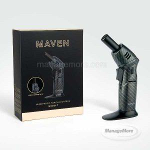 Torch (Windproof) Lighter- Maven Model T 1/PACK- Carbon Fiber (99-E133-CF)