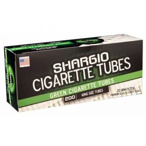 Shargio Filter Tube: 200CT X 5/Sleeve 10/CS: King Size: Green